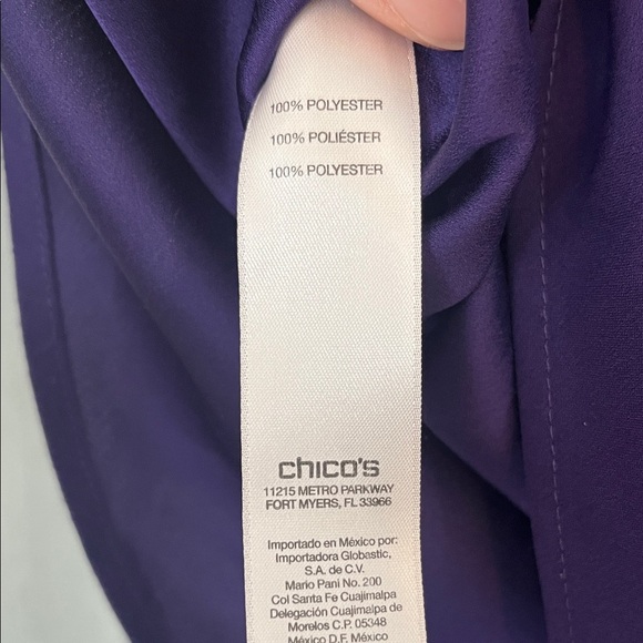 Chico's Sz Medium Deep Purple Long Sleeve Blouse, #boho #classy #professional - Picture 6 of 6
